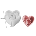 Striped heart silicone mold for candles and plaster crafts with dimension measurements - Heart Striped Candle Holder
