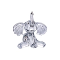 Elegant sitting elephant glass figurine with upward trunk on white background - Sitting Long Nose Elephant