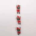 Three climbing Santa Claus figurines on a rope ladder for festive Christmas decor - 25cm Three Person Ladder