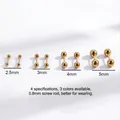 Orecchini a bilanciere in acciaio al titanio dorato con sfere in quattro diametri - Oro 3mm