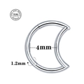 Polished silver 316L stainless steel crescent moon seamless piercing hoop ring - Steel Moon