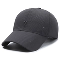 Dark gray breathable baseball cap with number 7 embroidery and quick-dry mesh fabric - Adjustable / Dark Gray