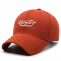 Casquette de baseball rouge brique avec broderie Kaiyan et visière courbée tendance - Rouge Orangé