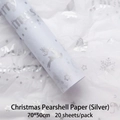 Silver Christmas tissue paper with reindeer pattern for flower and gift wrapping - 70*50cm (20 Sheets/Pack) / Christmas Silver