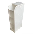 Vertical white plastic desk organizer with multi-compartment slanted slot design - Small Slanted / Pure White