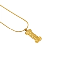 Gold-plated snake chain necklace with textured capital letter I bubble pendant - Letter I
