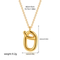 18K gold plated stainless steel necklace featuring letter O pendant with measurements - Letter O