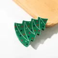 Christmas tree hair claw in vibrant green with festive red and blue dot patterns - Christmas Tree (D2-1-25)