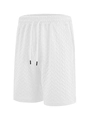 Close-up of white drawstring shorts featuring detailed herringbone knit texture and fabric - S / White
