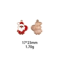 Kerstman emaille legering hanger in rood en wit voor het maken van DIY sieraden projecten - Stijl 2-Emaille Kerstman