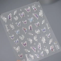 TL-089 5D butterfly nail art sticker with silver embossing and micro pearl accents - 5D Relief Pearl Butterfly (TL-089)