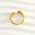 Minimalistischer vergoldeter Edelstahlring in Wassertropfenform mit offenem Design - Gold
