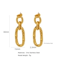 Minimalist double hoop earrings in 316L stainless steel with lava texture finish - Double Link Style (HE0016G08)