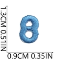 Mini light blue embroidered number 8 patch for clothes measuring 1.3cm in height - Number 8 (Blue Small)