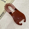 Elegant brown banana hair clip with bow design for high ponytail hairstyles - Tea Color High Ponytail Tool