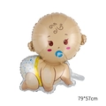 Giant baby boy balloon with pacifier for baby shower decoration, size 79x57cm - Crawling Baby Blue