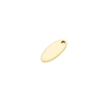 Primer plano de un colgante ovalado de acero inoxidable dorado con agujero central - 1,2mm de Espesor / Dorado