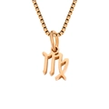 Collana con ciondolo segno zodiacale Vergine in oro rosa e catena veneziana classica - Vergine / Oro rosa