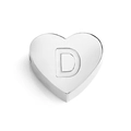 Polished silver heart pendant with letter D engraving in stainless steel - Letter D (Silver)