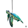 Detailed macro of colorful acrylic sea turtle ornament with artistic painted textures - A-Illustration Turtle