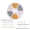 DIY jewelry making kit with lobster clasps, jump rings and chains in 3 metallic colors - 6-Grid Mixed Findings Box