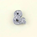 Sparkling silver alloy ampersand charm with inlaid rhinestones for DIY pet collars - 10mm / Rhinestone & Symbol