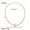 Detail view of 3mm gold snake chain necklace with 42cm length and 12mm ring clasp - Snake Chain Necklace (42cm)