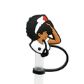 Black female nurse silicone straw cover with nurse hat and stethoscope design - 1718-10 Nurse with Stethoscope