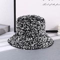 Sparkly black sequin bucket hat for women with elegant metallic silver shine finish - M (56-58cm) / Style 2 Black White Sequin