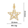 18k gold plated star pendant with sparkling cubic zirconia, 23.3x20.4mm size display - Large Star Rhinestone Style (DZ-059)