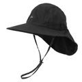 Details zum Sonnenhut mit breiter Krempe, Nackenschutz und atmungsaktivem Mesh-Gewebe - Einheitsgröße / Schwarz