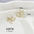 Detail of golden tree branch alloy accessory with rhinestones measuring 30mm by 25mm - 4497# Sparkling Tree