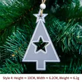 Gray wooden Christmas tree ornament with star cutout and rustic twine hanging loop - Grey Christmas Tree