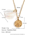 Collar de acero inoxidable chapado en oro de 18K con colgantes de concha y dólar - Estilo Dólar de Arena (Estilo 4-Dorado)