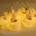 LED string light featuring warm yellow mummy ducks for Halloween and holiday decorations - Mummy Duck (1.8m 10 LEDs - 2AA Constant Light Battery Box)