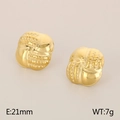 Minimalist gold irregular pleated stud earrings with high-end hammered metal texture - Style C (KE115303-KFC)