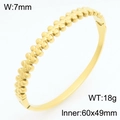 Vintage gold-plated hinged bangle with textured beaded design for women - Beaded Texture Style (KB210973-KSZ) / Gold