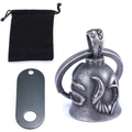 Vintage metal bell pendant with eagle wing motif and ESPR engraving on white background - Retro Color Set with Pouch & Tag