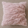 Luxuriöser rosa Kissenbezug aus Kunstfell mit Wellenstruktur für Sofas - 45*45cm Nur Kissenbezug / Kunst-Rex-Kaninchenfell Rosa