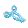Detail of light blue bow hair claw clip with matte finish for secure ponytail styling - 4# Large Bow Hair Claw - Blue