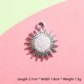 Silver snowflake star pendant with white pearls, size 2.1x1.8cm, for DIY jewelry making - Silver Pearl Sun