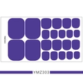 Flat lay of deep purple 3D toe nail stickers set YMZ303 with 22 pieces in various sizes - YMZ303-Grape Purple