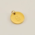 Ciondolo rotondo in acciaio inossidabile dorato con lettera B incisa per gioielli fai-da-te - Lettera B (XRS-1456) / Oro