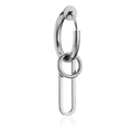 Orecchini a cerchio minimalisti in acciaio inox argento con ciondolo geometrico - Clip per orecchio (Senza foro) / Colore Acciaio Clip Per Orecchio 1Pz