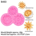 Rosa Sonnen- und Mondgesicht Silikonform für DIY Fondant und Harzguss-Handwerk - Rosa
