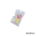 Star-shaped colorful beads in holographic 6x10mm resealable laser packaging - 6x10cm (20Pcs/Pack)