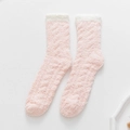 Women winter pink coral fleece socks thick warm cozy plush fuzzy home floor sleep socks - One Size (35-42) / Light Pink