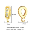 Golden cubic zirconia micro-pave bail connector for pendants 11x3x6.5mm size - VB573-2 Gold