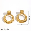 Gerippte Creolen aus Edelstahl mit 18k Vergoldung und einer Höhe von 42,5 mm für Damen - TE60584-G / Gold