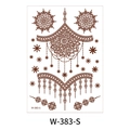 Waterproof henna temporary tattoo sticker in brown mandala style, model W-383-S - Mandala Jewelry Pendant (W383-S)